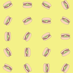 Seamless Pattern Bacground with Burger