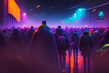 Cyberpunk Crowd Generative AI