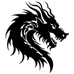 Dragon tattoo design, silhouette of a dragon