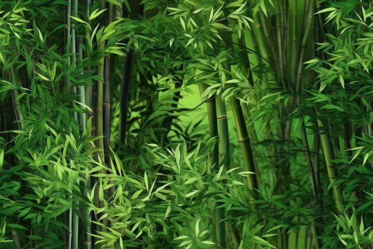Bamboo Forest Grove Trees Seamless Texture Pattern Tiled Repeatable Tessellation Background Image