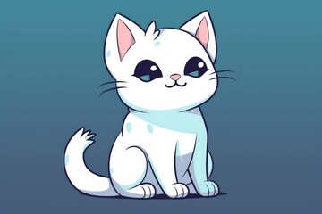 Cute Cartoon Cat. Generative AI