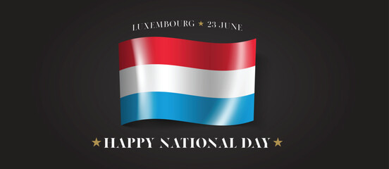 Luxembourg happy national day greeting card, banner with template text vector illustration