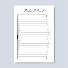 Book reading tracker, vector illustration