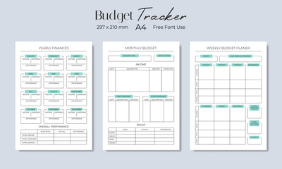 Budget tracker, budget planner. Vector illustration