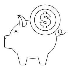 Piggy bank, piggy bank icon. Vector illustration