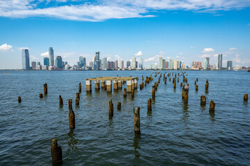 View of Jersey City from New York over the Hudson River