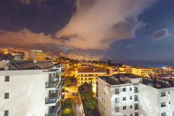 night landscape of the city of Funchal in Madeira