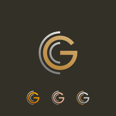 CG or GC Initial Logo Design Vector Template 