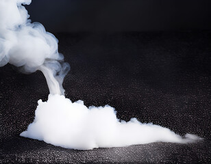 Smoke or fog steam set on black color background. Hazy steam curls for decorative special effect. Cigarette fumes or dry ice Smoking design. Smoke steam food, Generative AI, illustration