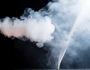Smoke or fog steam set on black color background. Hazy steam curls for decorative special effect. Cigarette fumes or dry ice Smoking design. Smoke steam food, Generative AI, illustration