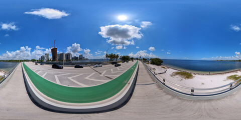 360 equirectangular image of waters of Key Biscayne Miami FL
