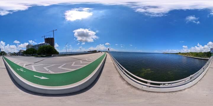 360 equirectangular photo Key Biscayne Miami FL bridge