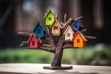 Whimsical Retreat: Embracing Youthful Simplicity in a House Tree, Generative Ai