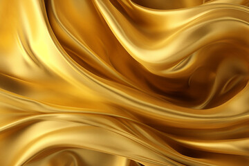 Fototapeta premium Liquid golden background, exuding the opulent texture of silk. Ai generated