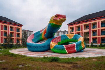 Serpentine Spectrum Snake: A Colorful Symbol of Community Positivity, Generative Ai