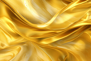 Fototapeta premium Liquid golden background, exuding the opulent texture of silk. Ai generated