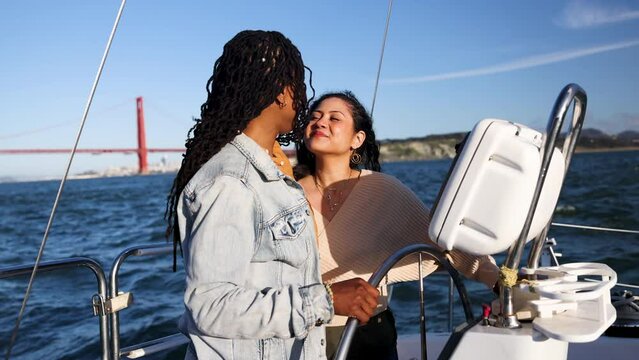 Gay LGBTQ female couple Sail San Francisco Yacht
