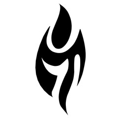 Black Tribal Fire Flame For Tattoo, Vinyl Stickers And Decoration 