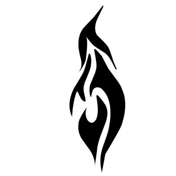 Black Tribal Fire Flame For Tattoo, Vinyl Stickers And Decoration 