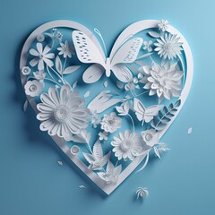 heart by paper cut art