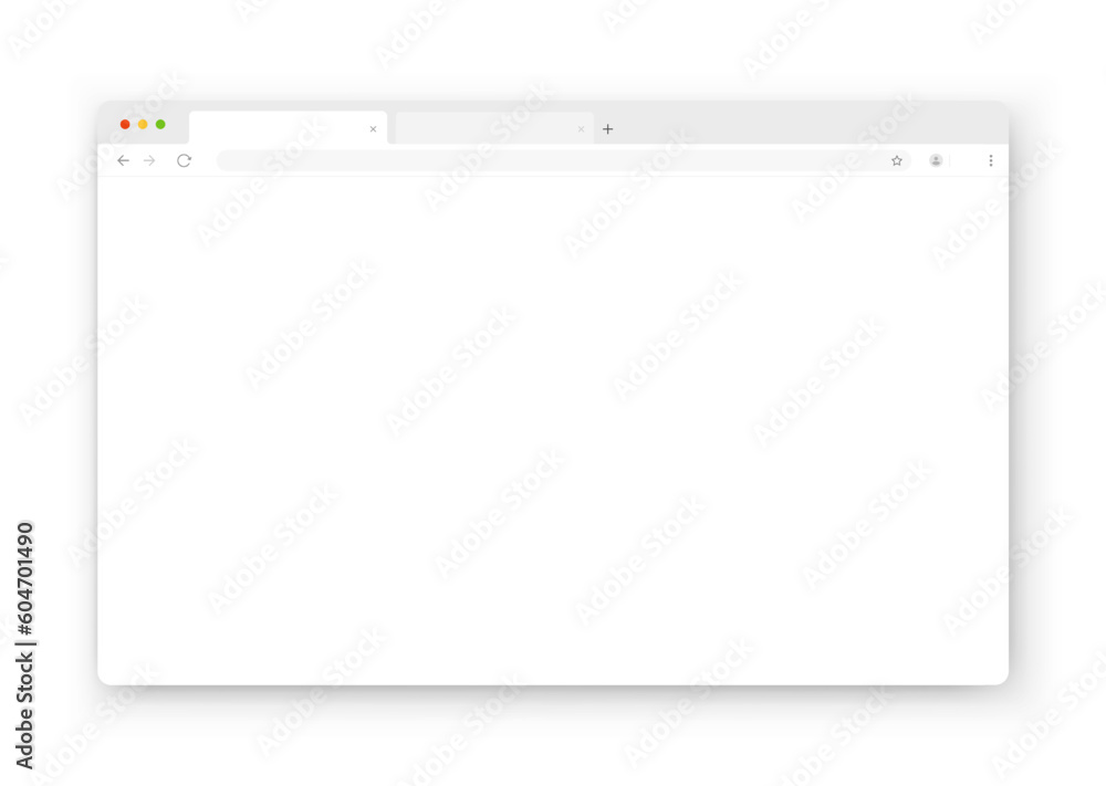 Poster web browser window design on a white background. vector frame of a website template with a shadow.