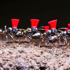 AI generated image of the ants marching Generative AI