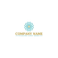 Flower mandala ornament logo template isolated on white background
