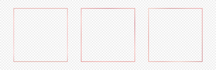 Rose gold glowing square frame