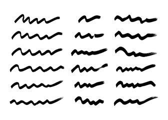 Black wavy grunge brush strokes