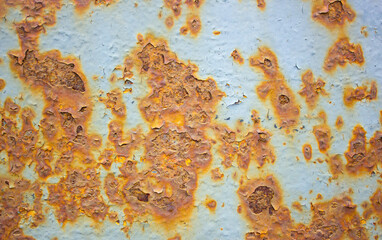 Rust on metal. Authentic metal corrosion. Damaged metal by rust close-up.