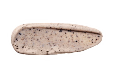 Face cream coffee scrub swatch isolated on transparent background. Cosmetic exfoliation product. Handmade coffee scrub for body care.
