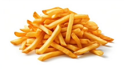Fototapeta premium French fries on a white background. Generative AI