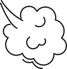 Fart cloud vector line icon, smoke poof doodle, comic breath, air, steam puff, dust or flatulence, cartoon smell pop, funny gas outline design. Editable stroke. Aroma simple illustration