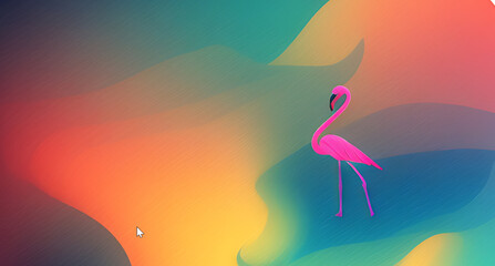 background pink flamingo bird, generative AI