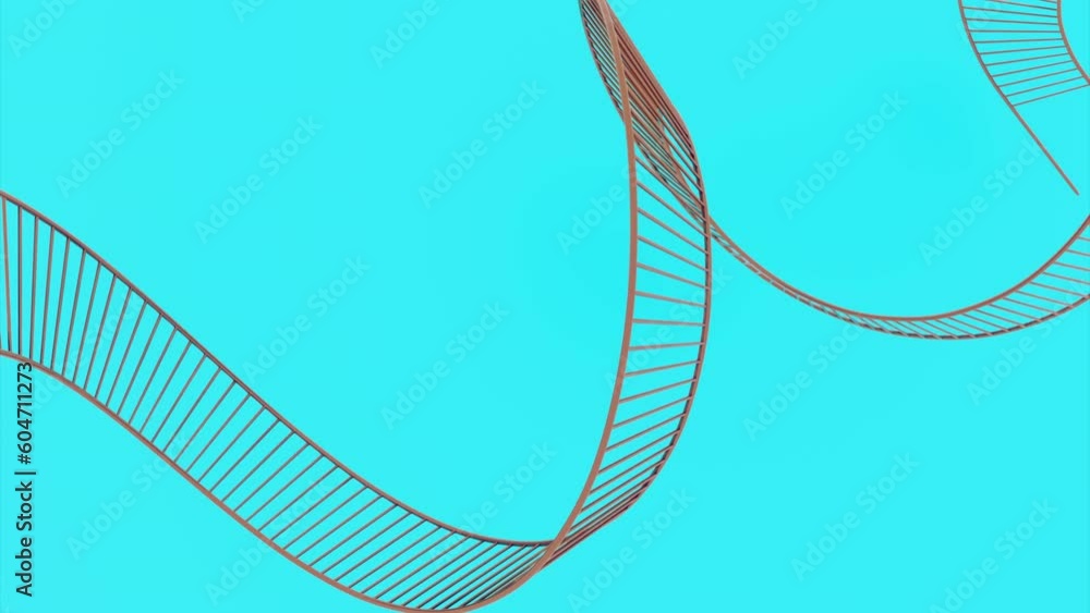 Poster rotating 3d spiral with stripes. design. ribbon 3d spiral with stripes on colored background. ribbon