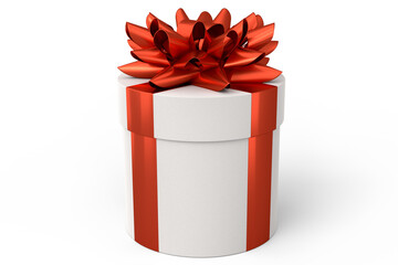 Gift boxes with ribbon and bow isolated on white background. greeting design