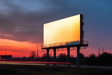 Obraz premium Blank billboard at twilight time for advertisement 