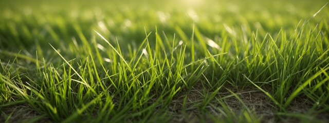 Green grass background, grass field background. Grass texture.  Generative AI