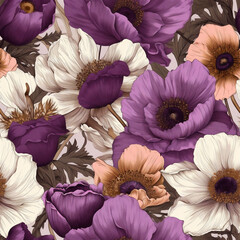 purple and white flowers