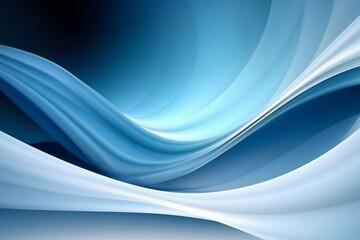 Blue Abstract Background with White Waves. Generative ai