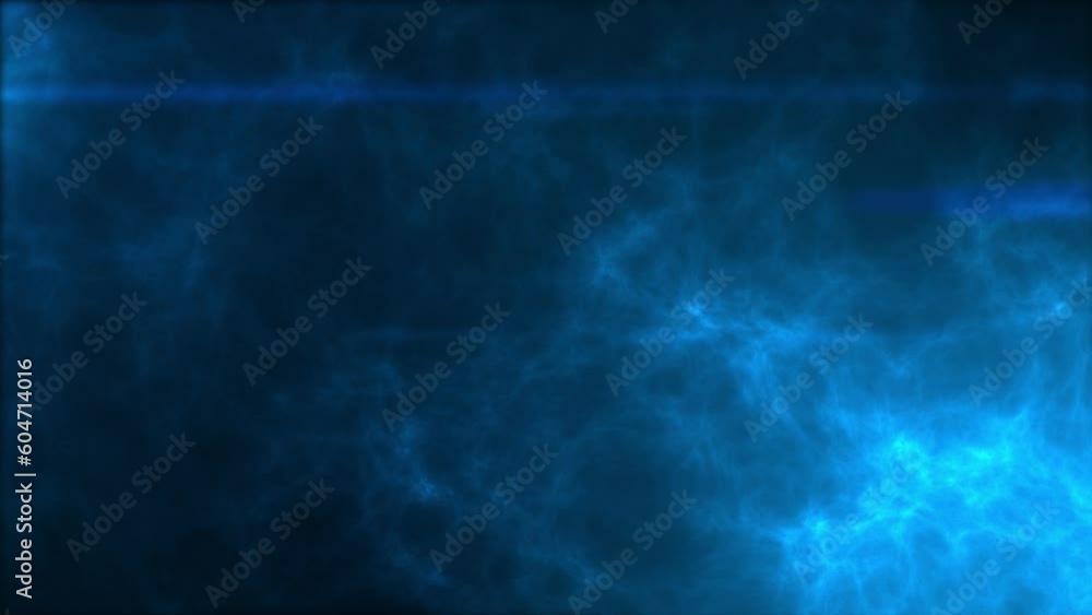 Wall mural abstract animated blue smoke energy background with light rays