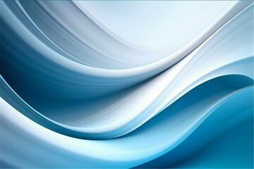 Blue Abstract Background with White Waves. Generative ai