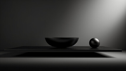 A stunning image of a minimalist black, showcasing the magical elegance found in simplicity. AI generative