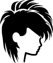 Hair - Minimalist and Flat Logo - Vector illustration