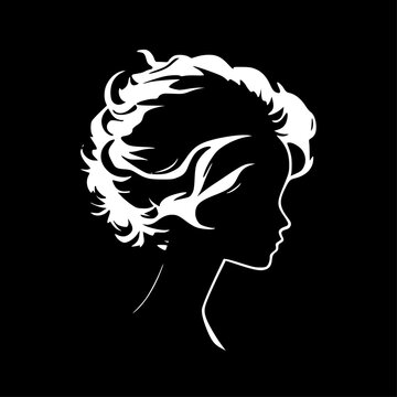 recommend clip art: Hair - Black and White Isolated Icon - Vector illustration