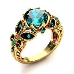 golden ring with diamonds