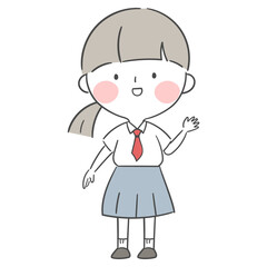 Fototapeta premium 여름 교복을 입은 여학생