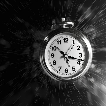 until the end of time , exploding clock concept,  Created using generative AI tools.