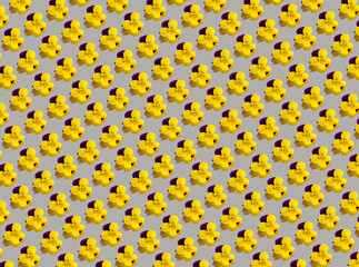 pansies flowers print on light grey background small size diagonal