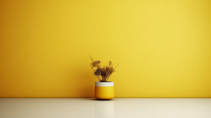 A stunning image of a minimalist yellow, showcasing the magical elegance found in simplicity. AI generative